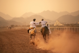 A horse riding display in Oman